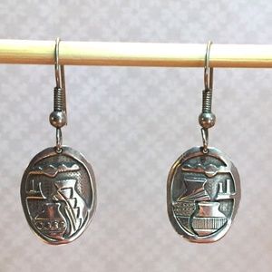 Vintage Native American sterling silver dangle earrings